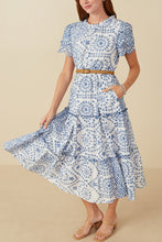 Load image into Gallery viewer, Hayden Eyelet Lace Midi Dress in Blue
