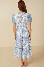 Load image into Gallery viewer, Hayden Eyelet Lace Midi Dress in Blue
