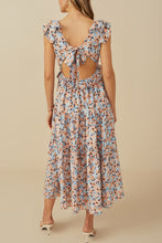 Load image into Gallery viewer, Hayden Floral Print Midi Dress with Cutout Details in Blue
