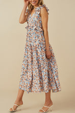 Load image into Gallery viewer, Hayden Floral Print Midi Dress with Cutout Details in Blue
