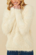 Load image into Gallery viewer, Hayden Solid Color Faux Fur Sweater in Ivory
