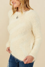 Load image into Gallery viewer, Hayden Solid Color Faux Fur Sweater in Ivory
