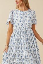 Load image into Gallery viewer, Hayden Ditsy Floral Print Midi Dress in Blue
