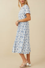 Load image into Gallery viewer, Hayden Ditsy Floral Print Midi Dress in Blue
