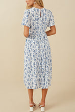 Load image into Gallery viewer, Hayden Ditsy Floral Print Midi Dress in Blue
