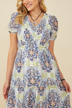 Load image into Gallery viewer, Hayden Mandala Print Tiered Dress in Blue
