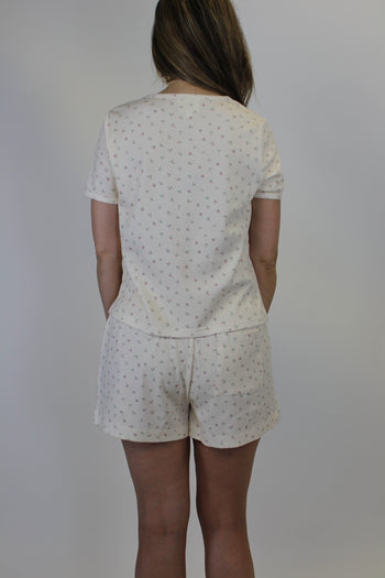 Things Between Floral Pajama Set in Cream