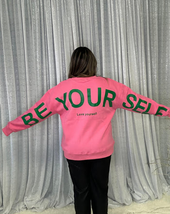 Jade by Jane BE YOURSELF LOVE YOURSELF Sweatshirt in Pink