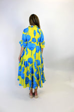 Load image into Gallery viewer, Umgee Vibrant Floral Print Maxi Dress in Blue/Lime
