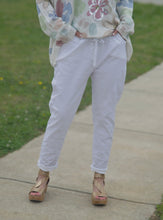 Load image into Gallery viewer, Marisima Studded Stone Stretch Pants in White Pants Urban Mangoz   
