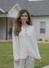 Load image into Gallery viewer, Marisima Mineral Washed Button Top in Beige Shirts &amp; Tops Urban Mangoz   
