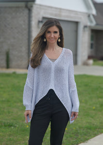 New Collection Crochet Bling Sweater in Silver Sweaters Urban Mangoz   