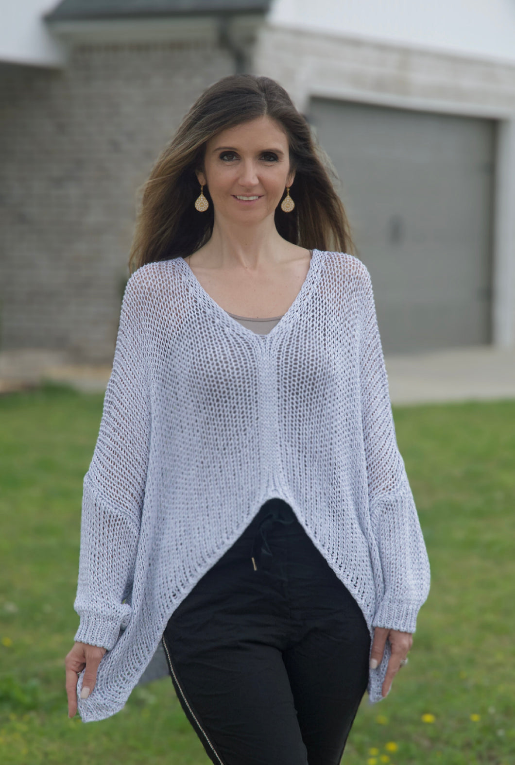 New Collection Crochet Bling Sweater in Silver Sweaters Urban Mangoz   