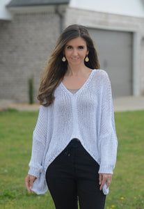 New Collection Crochet Bling Sweater in Silver Sweaters Urban Mangoz   