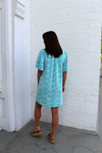 Load image into Gallery viewer, VOY Abstract Print Knit Dress in Blue
