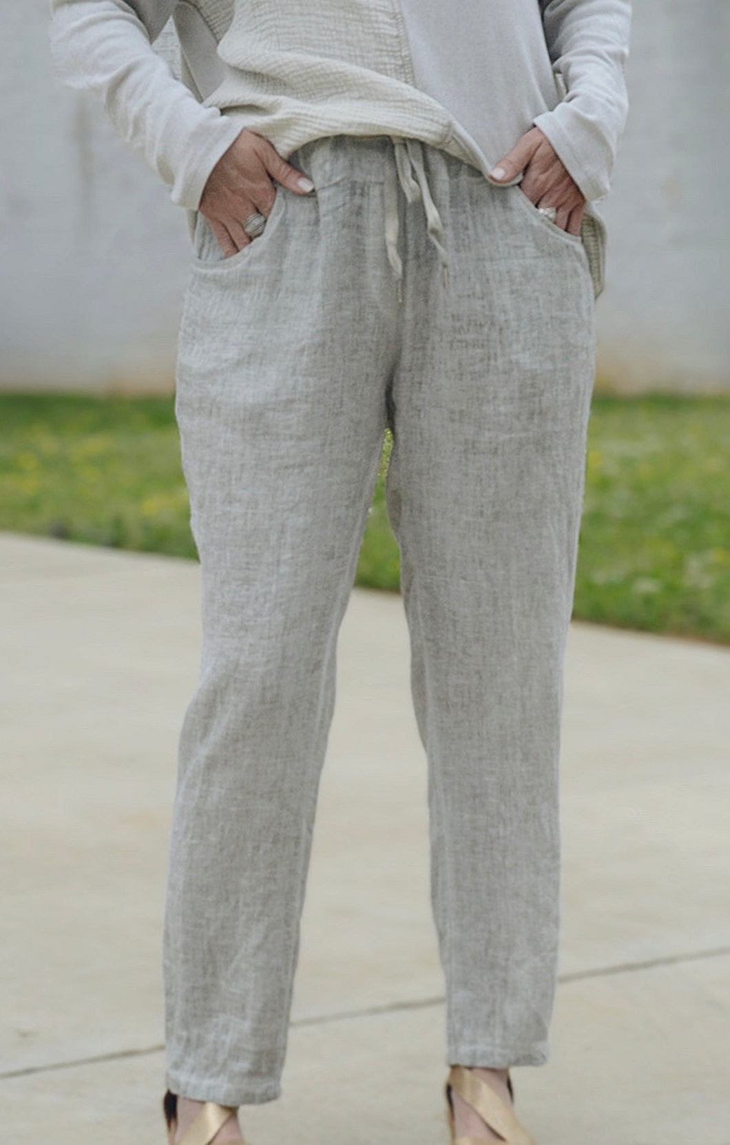 Marisima Linen Pants in Silver Pants Urban Mangoz   