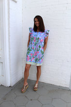 Load image into Gallery viewer, Umgee Garden Bloom Half Zip Dress in Blue Mix
