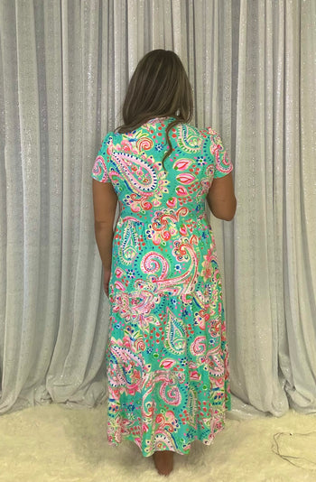 Aryeh "GAIL" Tiered Maxi Dress in Mint