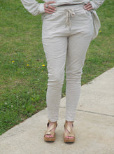 Load image into Gallery viewer, Marisima Studded Stone Stretch Pants in Beige Pants Urban Mangoz   
