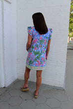 Load image into Gallery viewer, Umgee Garden Bloom Half Zip Dress in Blue Mix
