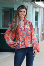 Load image into Gallery viewer, THML Floral Print Top in Red Amber
