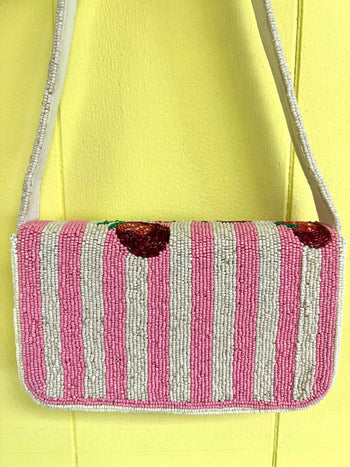 POL Strawberry Beaded Small Handbag