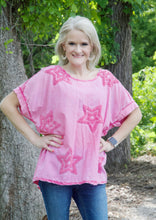 Load image into Gallery viewer, Yolly Textured Star Top in Pink Shirts &amp; Tops Yolly   
