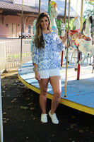 Jodifl Mixed Print Chiffon Top in Blue