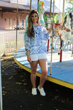 Load image into Gallery viewer, Jodifl Mixed Print Chiffon Top in Blue

