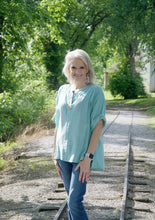 Load image into Gallery viewer, Yolly Cotton Top with Button Details in Sage Green Shirts &amp; Tops Yolly   
