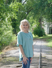 Load image into Gallery viewer, Yolly Cotton Top with Button Details in Sage Green Shirts &amp; Tops Yolly   
