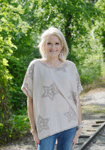 Load image into Gallery viewer, Yolly Textured Star Top in Taupe Shirts &amp; Tops Yolly   
