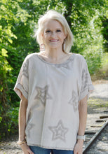 Load image into Gallery viewer, Yolly Textured Star Top in Taupe Shirts &amp; Tops Yolly   
