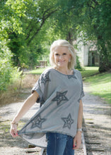 Load image into Gallery viewer, Yolly Textured Star Top in Charcoal Shirts &amp; Tops Yolly   
