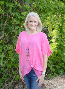 Yolly Cotton Gauze Top in Pink Shirts & Tops Yolly   