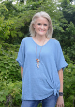 Load image into Gallery viewer, Yolly Cotton Gauze Top in Dusty Blue Shirts &amp; Tops Yolly   
