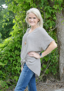 Yolly Cotton Gauze Top in Taupe Shirts & Tops Yolly   