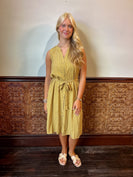 Sew in Love Abstract Print Dress in Mustard/Blue