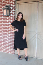 Load image into Gallery viewer, BiBi Textured Jacquard Knit Midi Dress in Black
