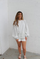 BucketList OVERSIZED Solid Color Scuba Knit Sweatshirt in Ash Grey