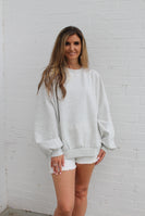 BucketList OVERSIZED Solid Color Scuba Knit Sweatshirt in Ash Grey