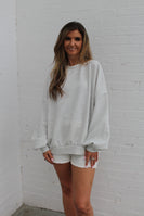BucketList OVERSIZED Solid Color Scuba Knit Sweatshirt in Ash Grey