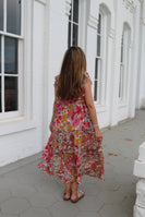 Jodifl Floral Print Midi Dress in Pink