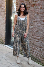 Load image into Gallery viewer, Easel Leopard Twill Barrel Leg Jumpsuit in Animal
