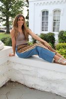 BiBi Mix N Match Leopard and Denim Pants with Stripes in Leopard/Denim