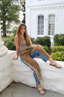 BiBi Mix N Match Leopard and Denim Pants with Stripes in Leopard/Denim