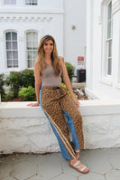 BiBi Mix N Match Leopard and Denim Pants with Stripes in Leopard/Denim