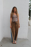 BiBi Mix N Match Leopard and Denim Pants with Stripes in Leopard/Denim