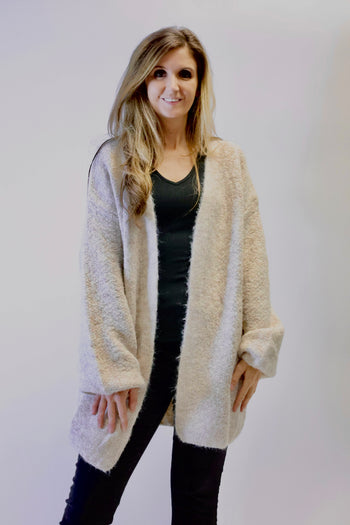 Wishlist OVERSIZED Brushed Knit Cardigan in Oatmeal