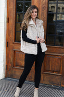 White Birch Faux Fur Vest in Oatmeal